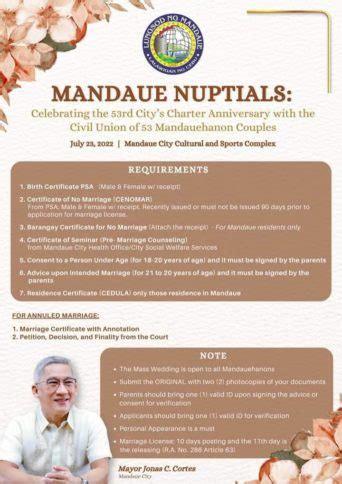 mandaue charter day|Mandaue to hold mass wedding as part of 53rd Charter Day .